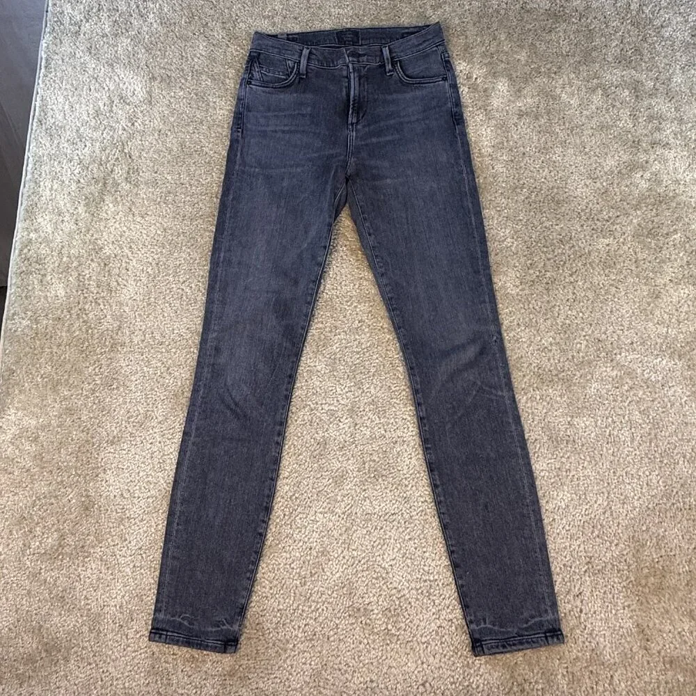 Citizens of Humanity Rocket Mid Rise Skinny Jeans Womens Size 26 Black Gray F681